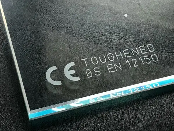 label or stamp mark to identify tempered glass
